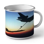 Mug en métal emaillé avion de chasse militaire jet combat us army refueling Mug en métal emaillé avion de chasse militaire jet combat us army refueling