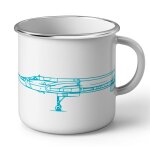 Mug en mtal emaill avion militaire profile urss dessin plan croquis aviation