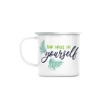 Mug en mtal emaill be leaf in yourself plantes pot jardinage