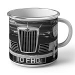 Mug en mtal emaill calandre de voiture vintage riley noire et chrome