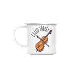 Mug en mtal emaill cello there violoncelle musique musicien instrument