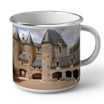 Mug en mtal emaill chateau fougeres sur bievre france renaissance chevalier
