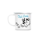 Mug en métal emaillé chill dude ours tranquille enfant soleil Mug en métal emaillé chill dude ours tranquille enfant soleil