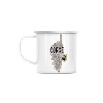 Mug en métal emaillé corse département ile france bastia carte ancienne rare Mug en métal emaillé corse département ile france bastia carte ancienne rare