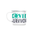 Mug en métal emaillé covid survivor héros virus Mug en métal emaillé covid survivor héros virus