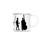 Mug en mtal emaill evolution contrebasse jazz musique instrument musicien