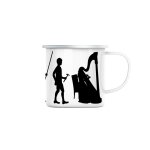 Mug en métal emaillé evolution harpe orchestre musique instrument musicien Mug en métal emaillé evolution harpe orchestre musique instrument musicien