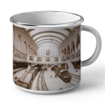 Mug en métal emaillé gare d'orsay paris 1900 photo rare vintage ancien train Mug en métal emaillé gare d'orsay paris 1900 photo rare vintage ancien train