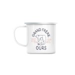 Mug en métal emaillé grand frère ours famille mignon animal Mug en métal emaillé grand frère ours famille mignon animal