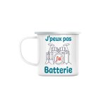 Mug en mtal emaill j'peux pas j'ai batterie rock instrument musique