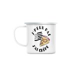 Mug en mtal emaill j'peux pas j'ai crpe bretagne terroir nourriture