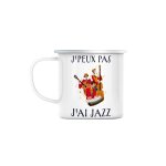 Mug en mtal emaill j'peux pas j'ai jazz musique piano guitare basse