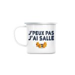 Mug en mtal emaill j'peux pas j'ai salle sport musculation body building
