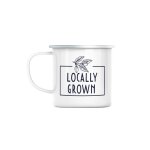 Mug en métal emaillé locally grown plantes pot jardinage Mug en métal emaillé locally grown plantes pot jardinage
