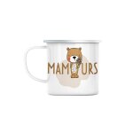 Mug en métal emaillé mamours la maman ours dessin illustration Mug en métal emaillé mamours la maman ours dessin illustration