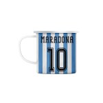 Mug en mtal emaill maradona 10 maillot argentine football