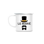 Mug en mtal emaill le mari smoking mariage marie gentleman tuxedo