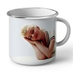 Mug en mtal emaill marilyn monroe polo mannequin sex symbol photo vintage