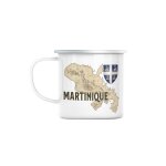 Mug en mtal emaill martinique 972 departement fort de france carte ancienne rare