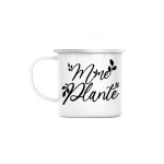 Mug en mtal emaill mme plante jardin pot jardinage culture