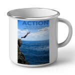Mug en mtal emaill motivation citation walt disney ne parle pas agit