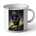 Mug en mtal emaill neymar celebration but paris football bresil star maillot noir