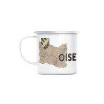 Mug en mtal emaill oise 60 dpartement beauvais carte ancienne france