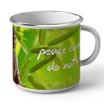 Mug en métal emaillé peace citation inspirante anglais bouddha bouddhisme bien etre spiritualite Mug en métal emaillé peace citation inspirante anglais bouddha bouddhisme bien etre spiritualite