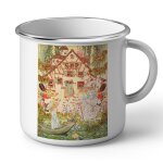 Mug en mtal emaill la reine des neiges les contes d'andersen illustration ancienne
