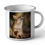 Mug en mtal emaill renard bain de soleil mignon animal sauvage nature photo