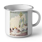 Mug en mtal emaill les souliers rouges les contes d'andersen illustration ancienne