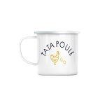Mug en mtal emaill tata poule famille mignon animal