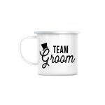 Mug en mtal emaill team groom chapeau mariage mari gentleman