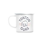 Mug en métal emaillé tontona ours famille mignon animal Mug en métal emaillé tontona ours famille mignon animal