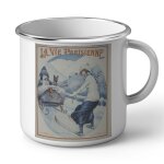 Mug en mtal emaill la vie parisienne royaume des neiges magazine vintage 1923