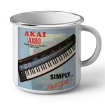 Mug en mtal emaill vintage synth akai ax80 synthetizer pub analog synth