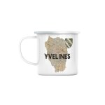 Mug en métal emaillé yvelines 78 département versaille carte ancienne ile de france Mug en métal emaillé yvelines 78 département versaille carte ancienne ile de france