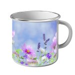 Mug métal tasse ribembelle de fleurs aux couleurs pastel tendre nature Mug métal tasse ribembelle de fleurs aux couleurs pastel tendre nature