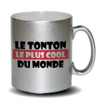 Mug m�talis� le tonton le plus cool du monde, humoristique . cadeau f�te des m�res, f�te des p�res ou ...