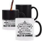 Mug magique - valet de chambre - cramique - rsistant lave - vaisselle - 325 ml - design imprim