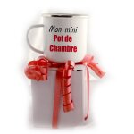 Mug maman inox emaill mon mini pot de chambre tasse cadeau fte des pres, fte des mres