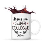 Mug m�line une super coll�gue tasse cadeau pr�nom nom de famille travail m�tier d�part retraite coll�gue ...