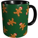Mug avec motif bonhomme en pain d'epices avec chapeau de xmas, tasse coloree a paroi interieure, tasse ...