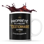 Mug noir propriété de la meilleure gestionnaire Mug noir propriété de la meilleure gestionnaire