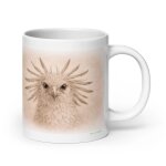 Mug oiseau secr�taire, portrait en graphite 567 ml