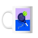 Mug padel raquette pop - tasse en c�ramique padel, id�e cadeau originale pour no�l ou anniversaire