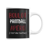 Mug paintball c'est ma routine tasse humour