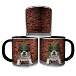 Mug personnalis� tasse a caf� - animaux fun chien soldat cool dog r�f 03