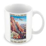Mug peru perou incas voyage vintage travel plane pan american