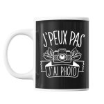 Mug photo j'peux pas noir tasse cadeau personnalis